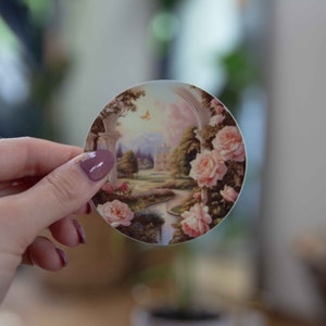 Spring Mansion Sticker - 3x3 Zoll // Wasserdichter & langlebiger Vinyl-Aufkleber // Verwendbar als Laptop, Autoaufkleber und mehr!