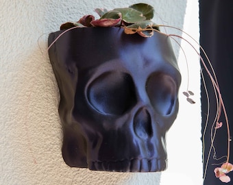 Skull Wall Planter - One of a kind home decor / Unique Interior Design / Unique Wall Art Gift /  Easy to use / bio based