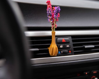 Cardening Car Vase - Cozy Boho Car Accessory for Women Natural Air Freshener Benefits - Perfect Gift for Vanlife or RV lovers - Metis