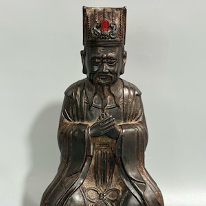 Chinese antique handcrafted exquisite rare pure copper figure statue ornaments