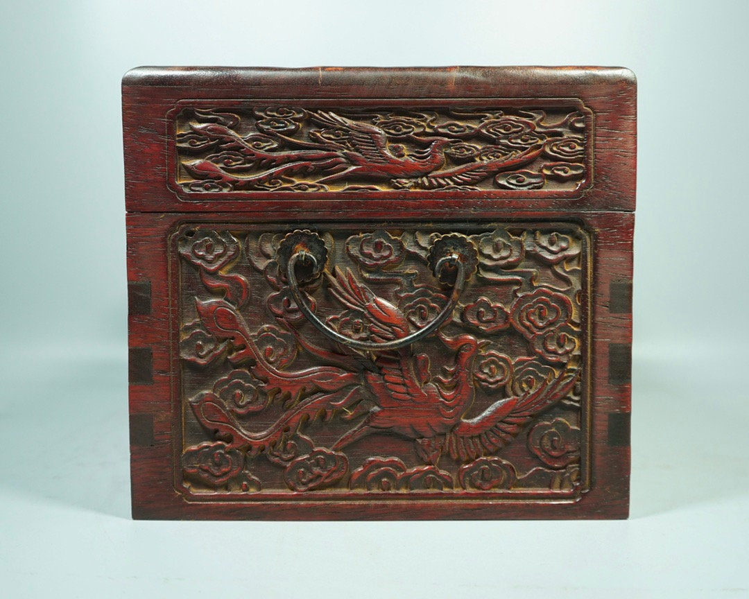 茶道具　備前焼　古備前　神獣蓮花文　盒子　書付箱　V　R7146 il_fullxfull.3230446470_me3c.jpg