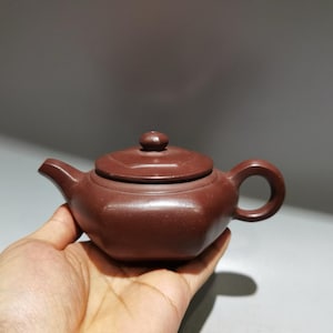 Chinese antique pure hand-painted clay exquisite rare hexagonal teapot purple clay teapot tea set ornaments