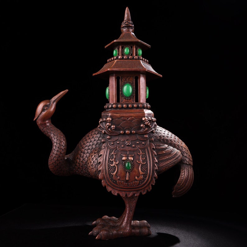 Chinese antique collection pure copper hand-made ostrich type in Chinese antique collection pure copper hand-made ostrich type in