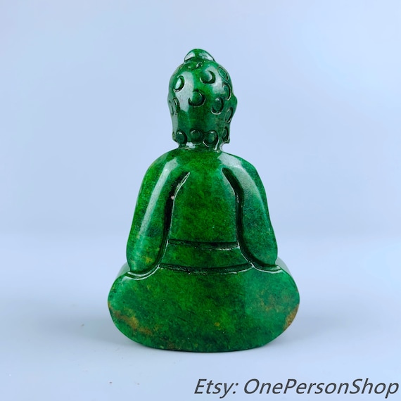 古代中国の天然翡翠で手彫りされた仏像 - Etsy 日本