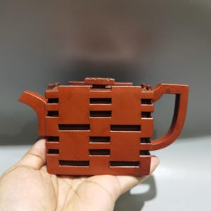 Chinese antique pure hand-painted clay exquisite rare double happiness teapot purple clay teapot tea set ornaments