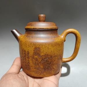 Chinese antique pure hand-painted clay exquisite rare Gaode Zhong teapot purple clay teapot tea set ornaments