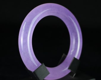Chinese antique pure hand carved exquisite rare high ice violet jadeite round bar bracelet