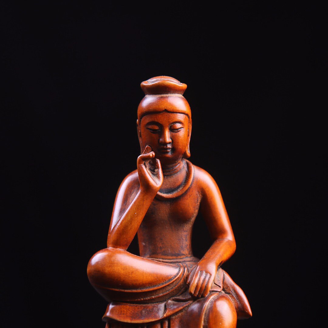 中国産ツゲの手彫りの精巧で希少な瞑想用仏像飾り - Etsy 日本