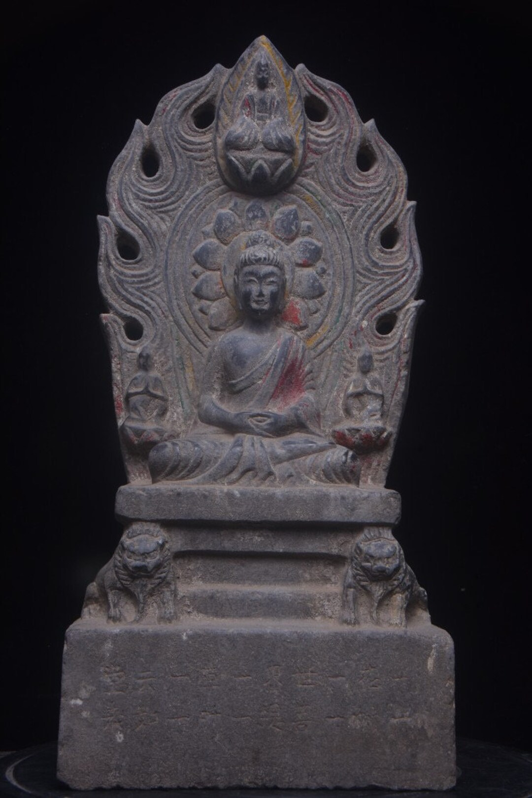 Chinese Antique Pure Hand-carved Large Exquisite Rare Bluestone Buddha ...