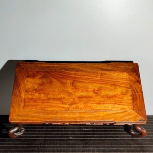 Chinese antique natural rosewood tea table statue is ancient and exquisite, pure hand carving is rare and precious