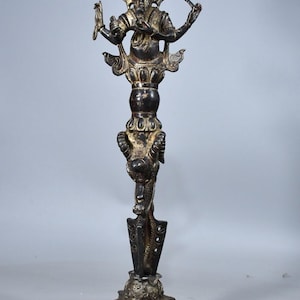 Large, exquisite and rare pure copper elephant-shaped God of Wealth Vajra Pestle ornaments made by hand
