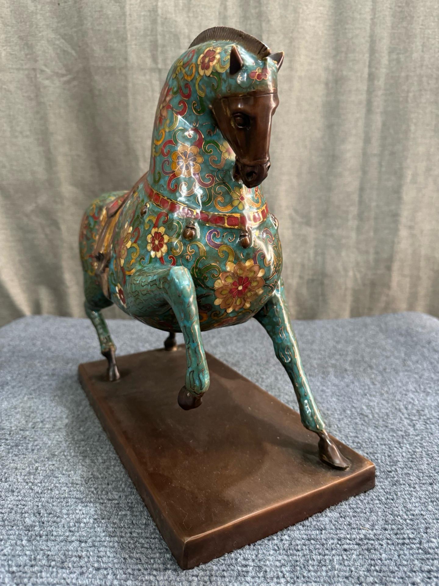 中国のアンティーク職人による手作りの、上質で希少な純銅製の七宝焼き