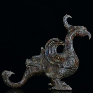 Chinese antique pure handmade exquisite rare bronze bird statue ornaments