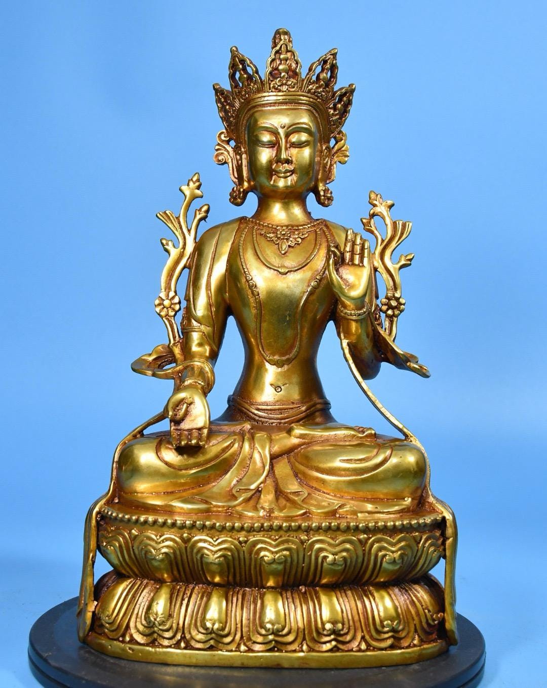 観音立像　仏像　中国　朝鮮　骨董アンティーク　銅製　時代物 中国古玩 金銅仏 観音菩薩像 立像 仏像 仏教美術