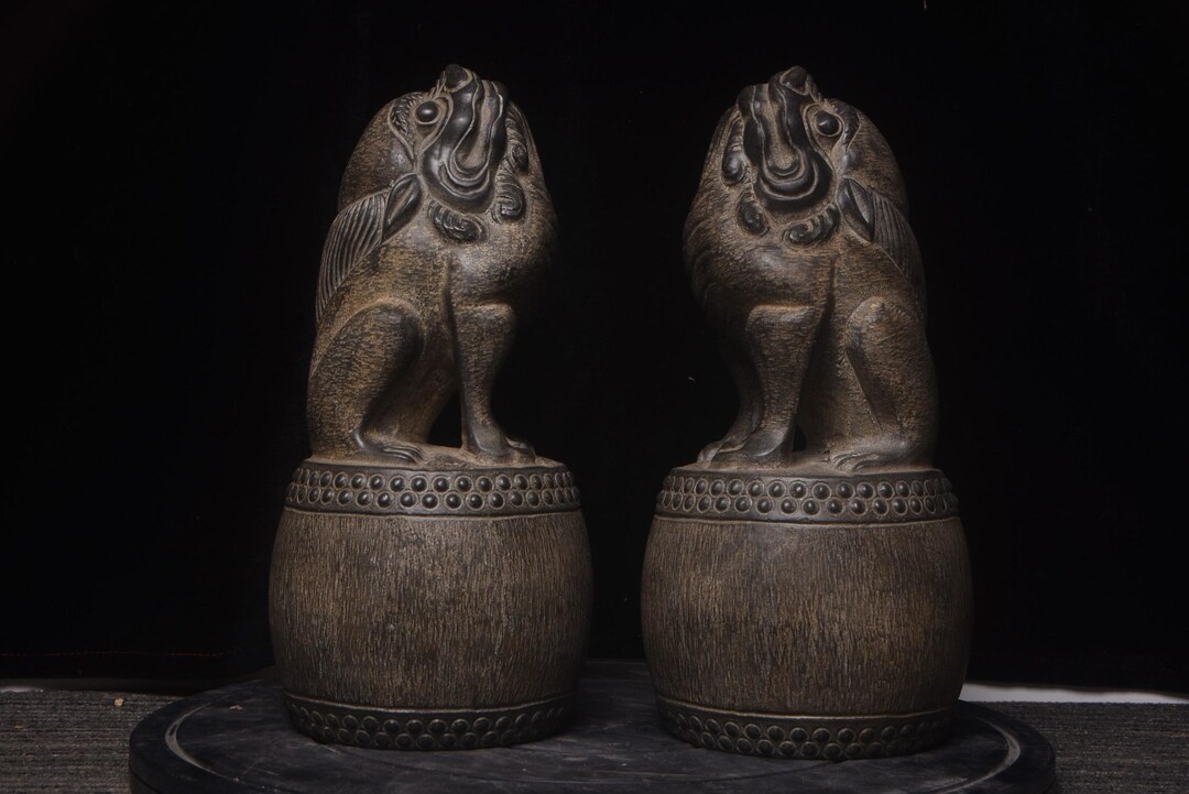 Chinese Antique Pure Hand-carved Exquisite Rare Bluestone Wang Tianhou ...