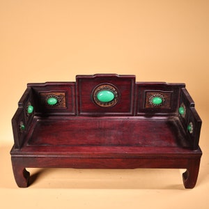 Chinese antique hand-carved exquisite and rare rosewood high relief chiseled Arhat bed ornaments