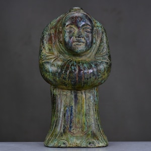 Chinese antique pure handmade exquisite rare bronze servant statue ornaments