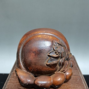 Chinese antique collection hand-carved boxwood wood carving wooden fish statue decoration