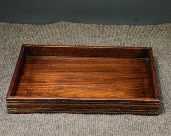 Exquisite handmade carved Chinese antique rosewood plain tea tray decoration
