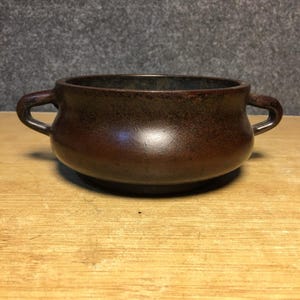 A rare and exquisite handcrafted Chinese antique copper double-handled incense burner