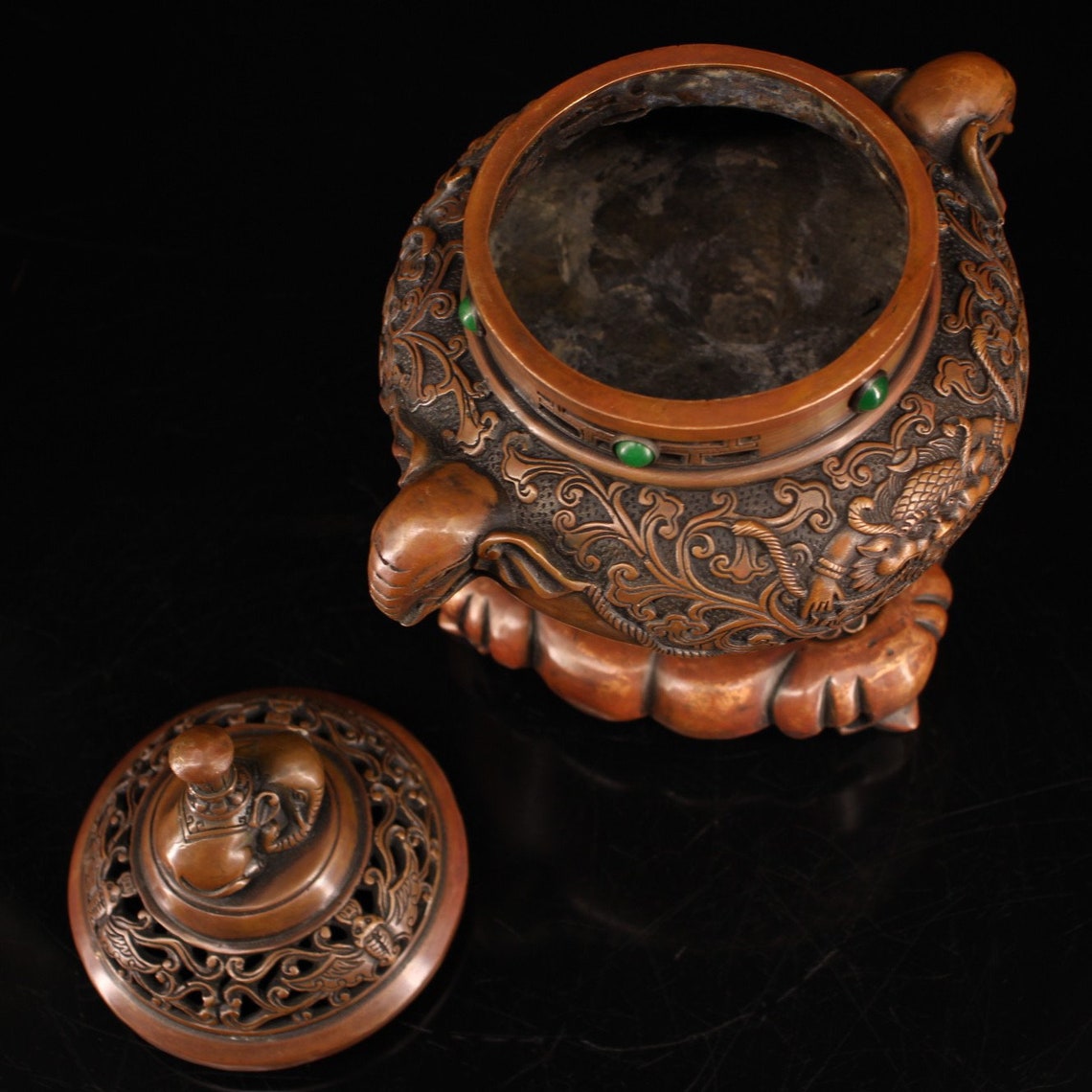 Collection of antique incense burners pure copper carved Etsy