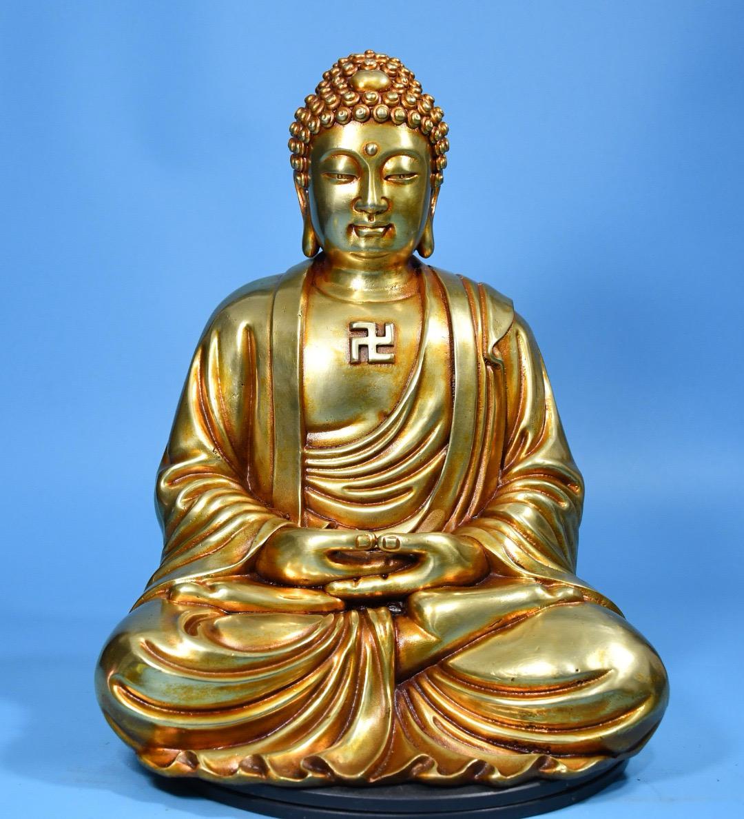 仏像 銅製 玉石象嵌 中国美術 仏像 銅製 玉石象嵌 中国美術