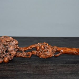 Exquisite and rare statue of many children and many blessings carved by Chinese boxwood by hand