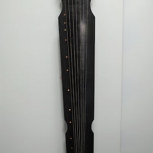 Chinese antique pure handmade exquisite rare wood body lacquerware inlaid with shells guqin musical instrument ornaments