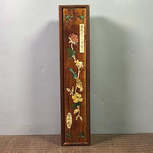 Chinese antique pure hand-carved exquisite rare rosewood inlaid shell flower and bird pattern storage box jewelry box ornaments