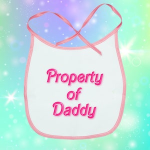 Haklapp tillhör pappa - Vuxen DDLG, rosa kant