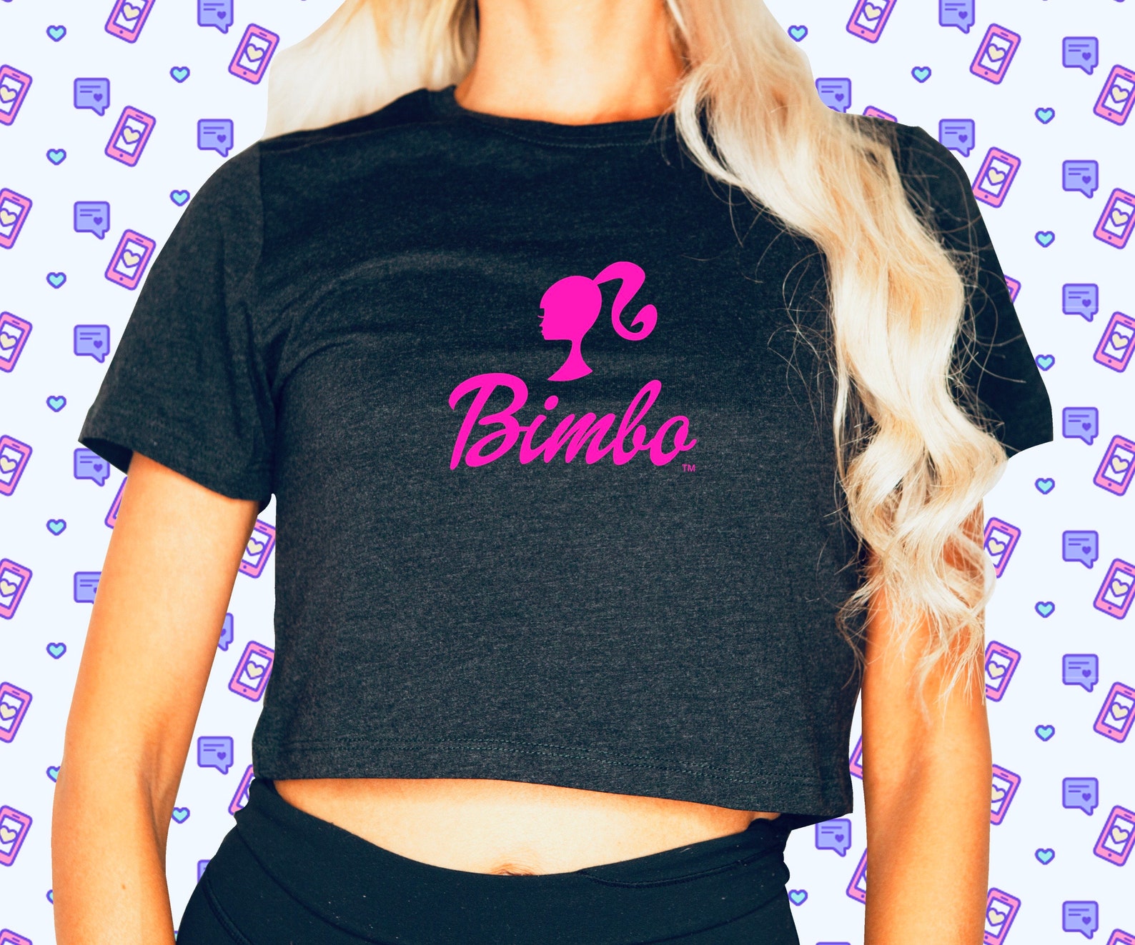 Bimbo Crop Top Sexy Pink Ddlg Clothing Bdsm Bimbo Etsy