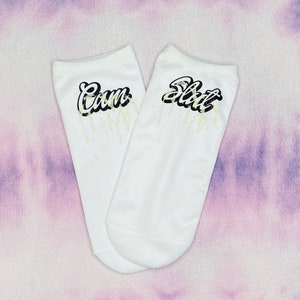 Cum Slut Ankle Socks - DDLG Clothing - BDSM Clothing - Sex - Cute girl - Doll - Bimbo - Sissy