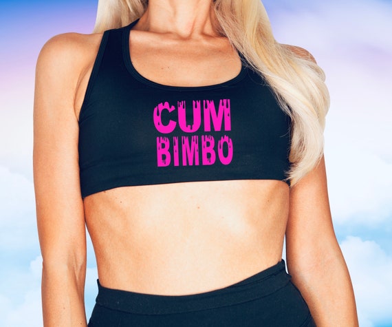 Cum Bimbo Crop Top - Sports Bra - DDLG Clothing - BDSM - Bimbo girl - Bimbo  doll - Kawaii - Princess - Cute - Sex Clothing