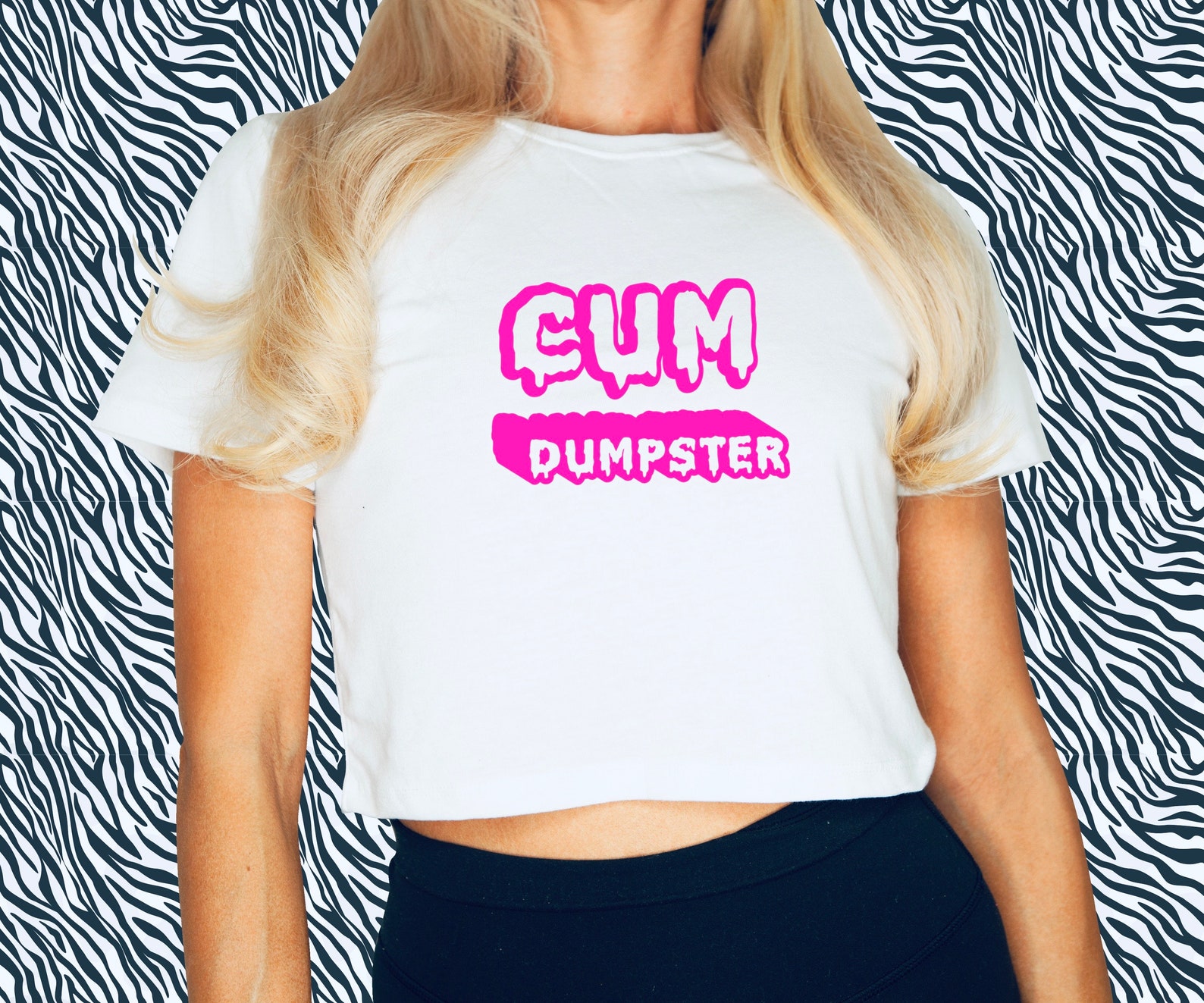 Cum Dumpster Logo Crop Top Sexy Fetish DDLG Clothing BDSM Bimbo girl Bimbo doll Kawaii Princess