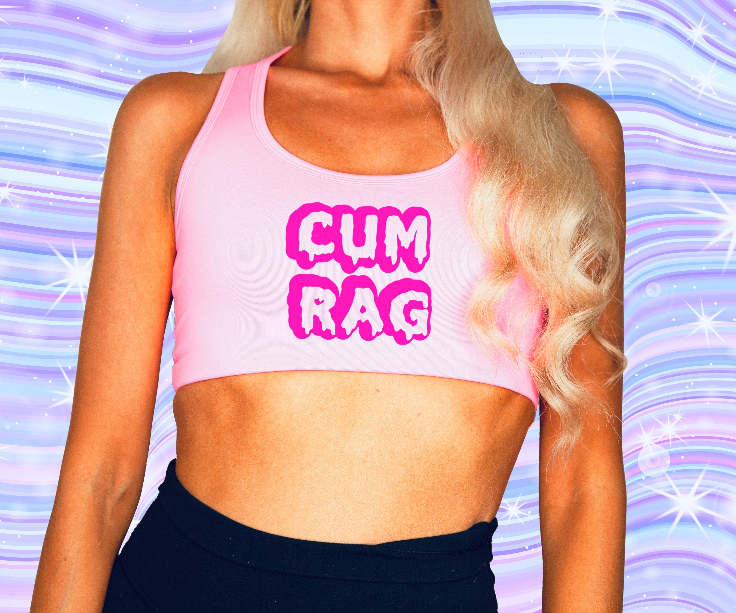 Cum Rag Crop Top Sports Bra Sexy DDLG Clothing BDSM picture