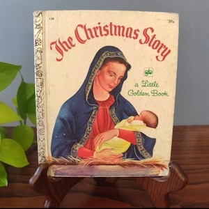 クリスマスストーリー ヴィンテージ リトルゴールデンブック // ヴィンテージ 子供向け絵本 // 子供向けクリスマス絵本 / キリスト教のクリスマスストーリー / イエスの誕生