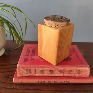 Small wood and cork canister // Scandinavian style container // pine wood jar //