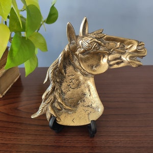 Brass horse head catch all // Vintage brass trinket dish // horse ashtray // westerncore // cowboy decor // cowboy nursery // southwestern