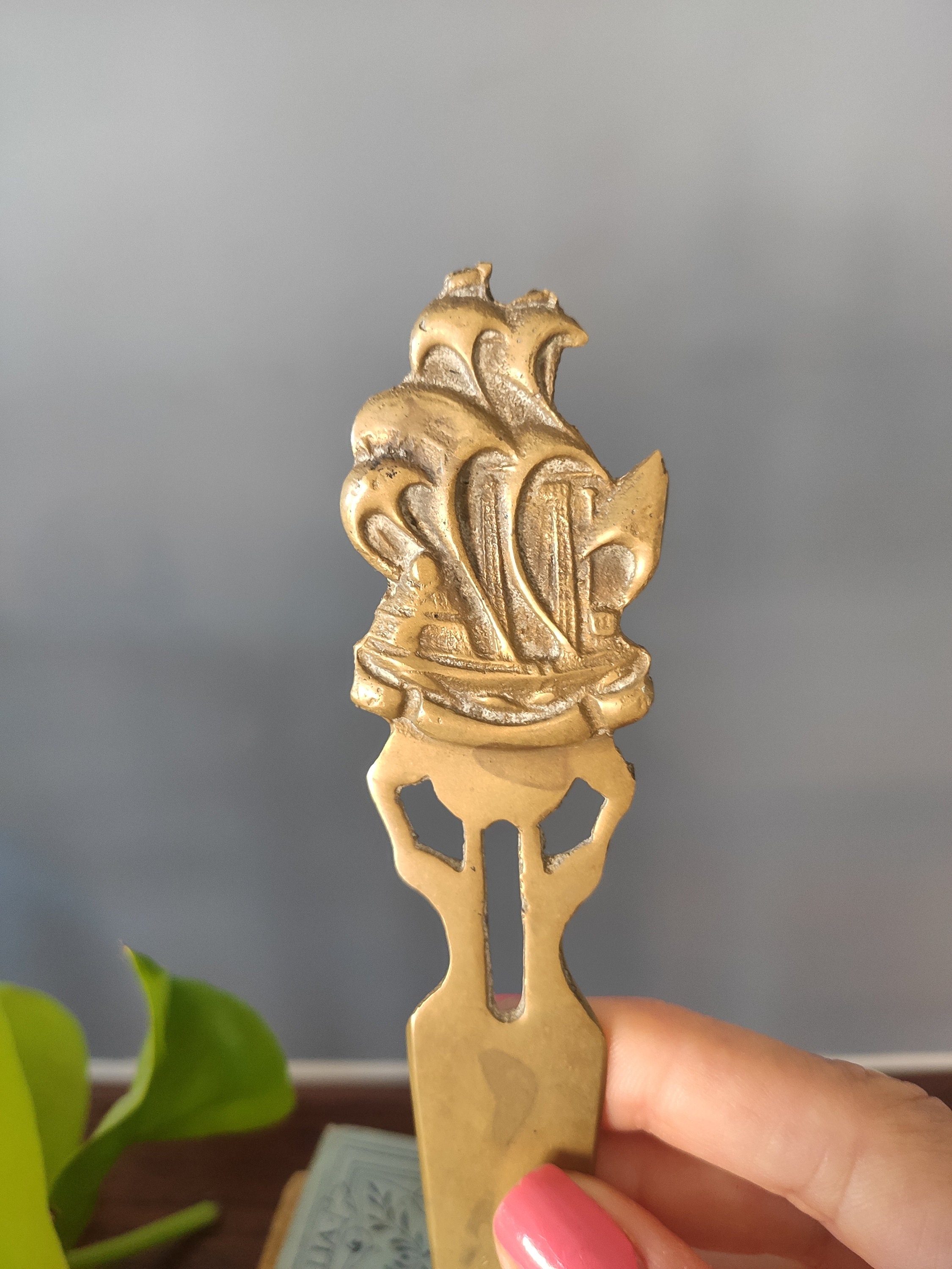 Brass Ship Letter Opener // Vintage Brass Office Supplies // Etsy