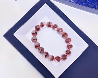 Pyramid red Super seven bracelet | lepidocrocite | lepidochrosite | 12.5mm | super 7