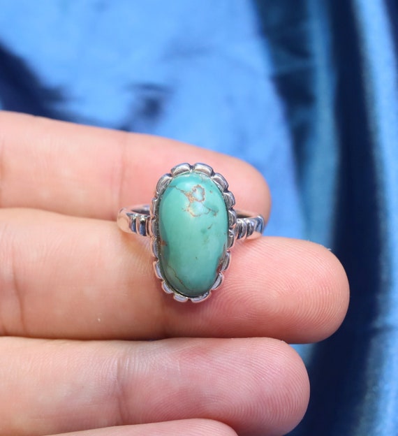 Authentic Antique turquoise ring with 925 silver … - image 8