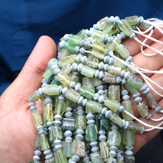 Antique Roman Glass Bead Strand, Afghanistan (42-… - image 9