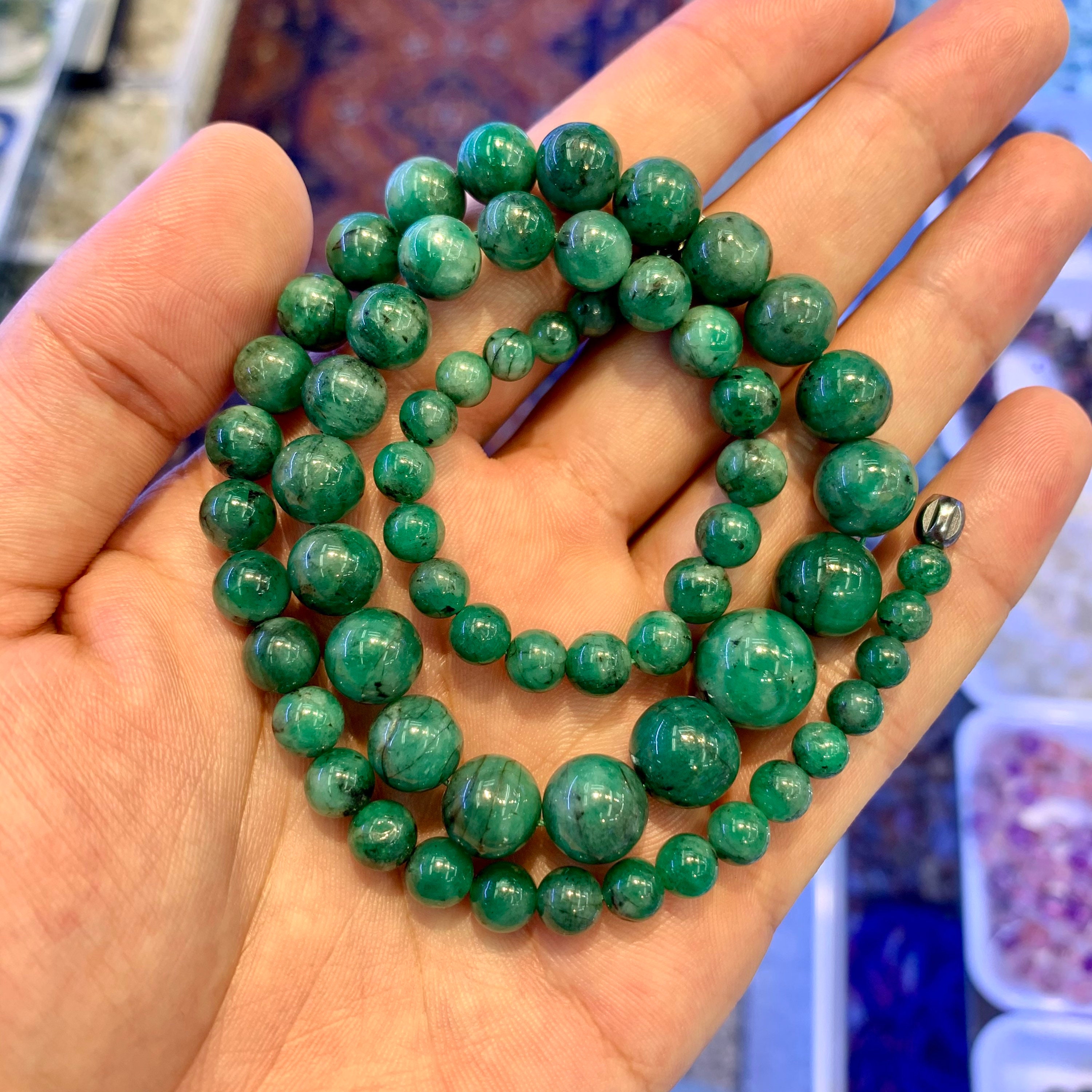 Natural emerald necklace 135.5 mm 48 grams Etsy
