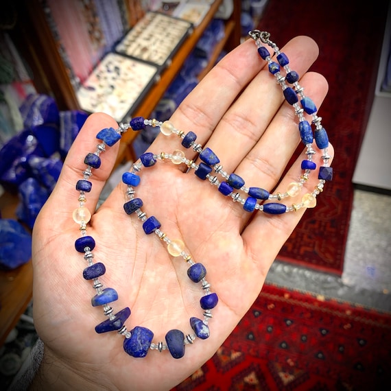 Antique lapis lazuli necklace deals
