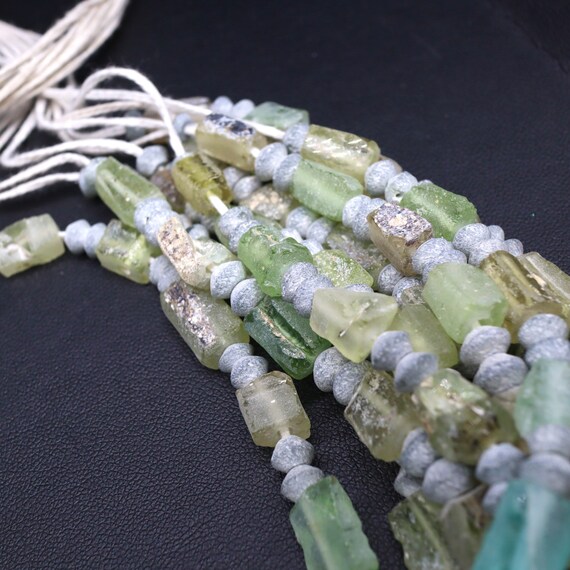 Antique Roman Glass Bead Strand, Afghanistan (42-… - image 4