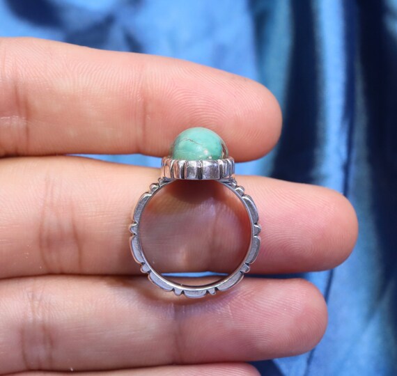 Authentic Antique turquoise ring with 925 silver … - image 2
