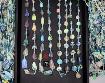 Perles de verre romaines antiques, poires et rondes, Afghanistan (42-45 cm)