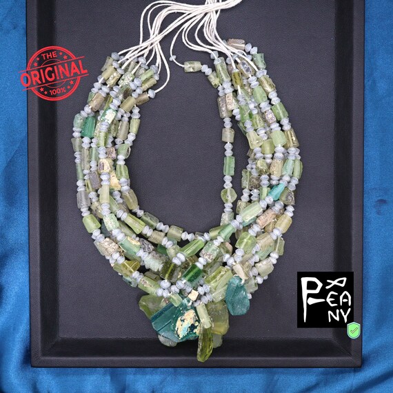 Antique Roman Glass Bead Strand, Afghanistan (42-… - image 1