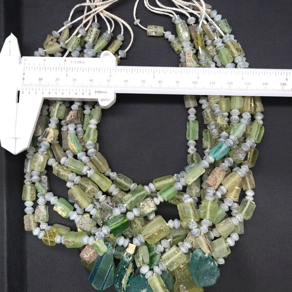 Antique Roman Glass Bead Strand, Afghanistan (42-… - image 7