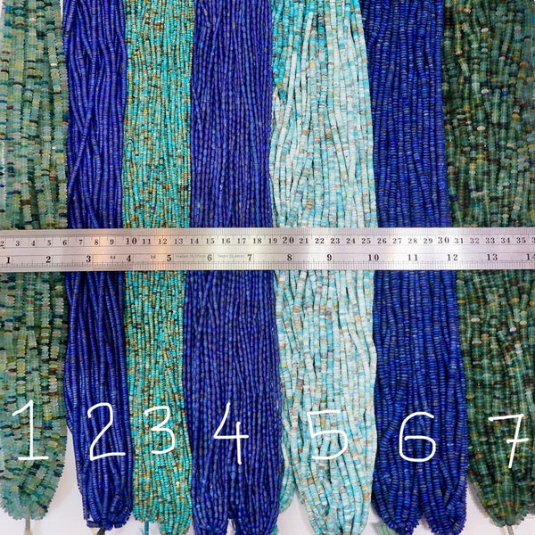 Lapis lazuli, Turquoise, Roman glass (1 strand) | Handmade beads Strings for designing necklaces | Afghan jewelry | string length= 38-40cm